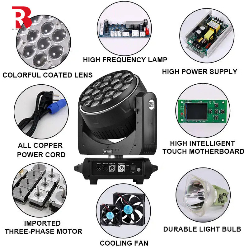 LED mắt ong 19PCS 40W RGBW 4in1 Di chuyển đầu sân khấu đèn nhà máy