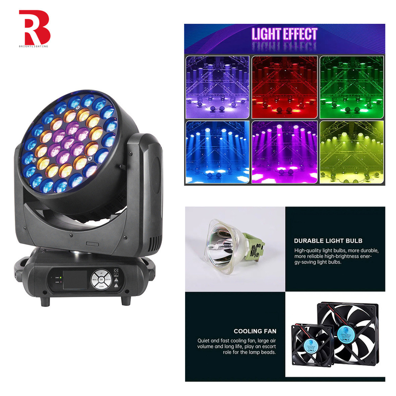 37 * 15W đèn LED độ sáng cao RGBW 4in1 Rửa Đèn đầu di chuyển cho buổi hòa nhạc