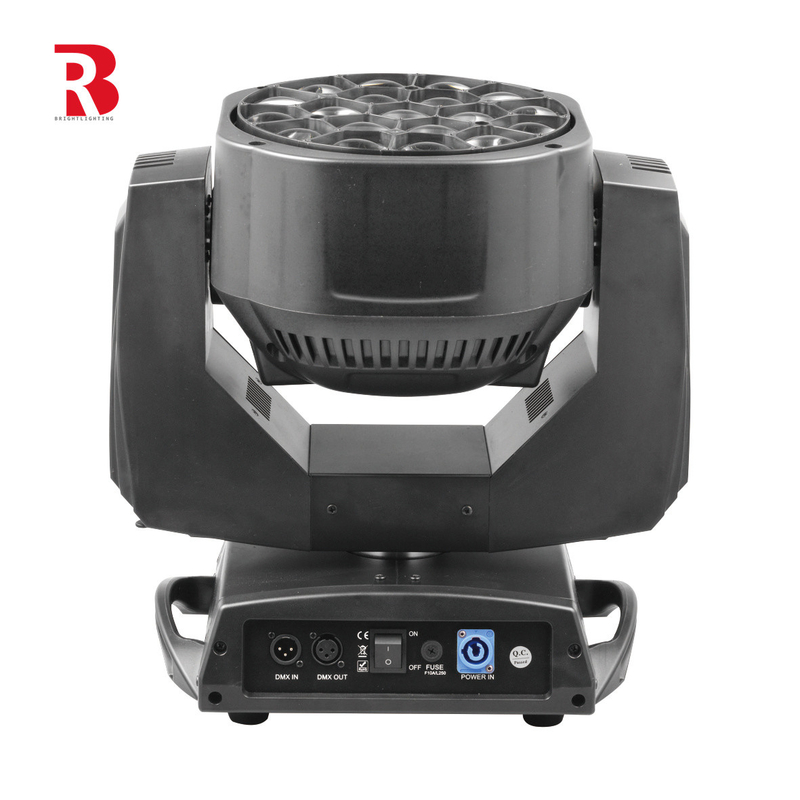 DMX LED Di chuyển đầu Zoom và xoay 19pcs 15W 4 In 1 Beeye stage Light