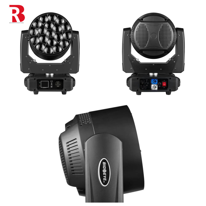 19pcs*15w RGBW Zoom Eye LED Di chuyển đầu sân khấu ánh sáng cho DJ trang trí đám cưới