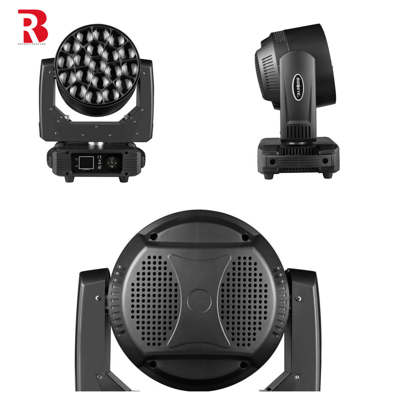 19pcs*15w RGBW Zoom Eye LED Di chuyển đầu sân khấu ánh sáng cho DJ trang trí đám cưới