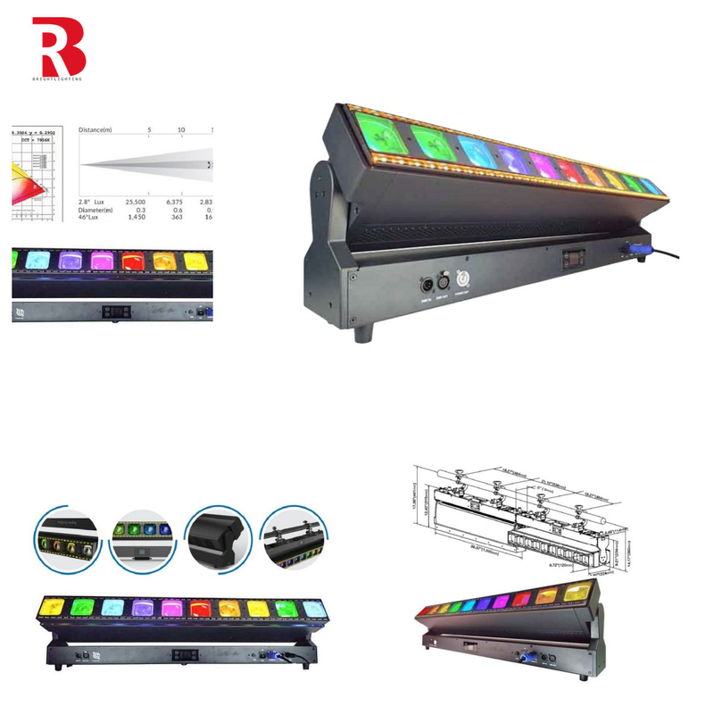Điều chỉnh độ sáng 10 * 60W Đèn thanh LED Di chuyển đầu sân khấu ánh sáng cho bất kỳ điều kiện chiếu sáng
