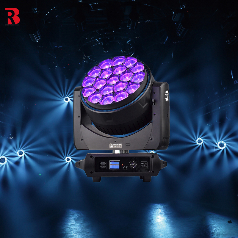 19 * 40W LED Zoom Rotation RGBW LED Di chuyển Head Stage Light Cho chương trình đám cưới