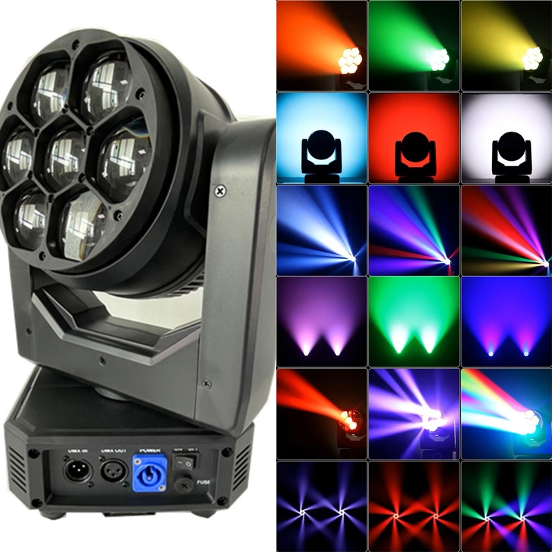 Đèn LED chất lượng cao Mini DMX512 Beeye Stage 7 * 40 Đèn đầu di chuyển cho bữa tiệc disco