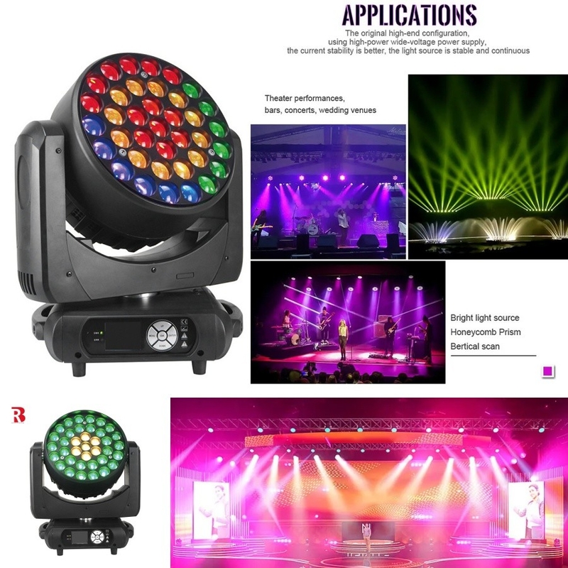 Bee Eye Moving Head Light RGBW Beam 37 * 15w Zoom Disc DMX Wash Stage Light
