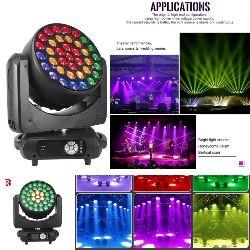Bee Eye Moving Head Light RGBW Beam 37 * 15w Zoom Disc DMX Wash Stage Light