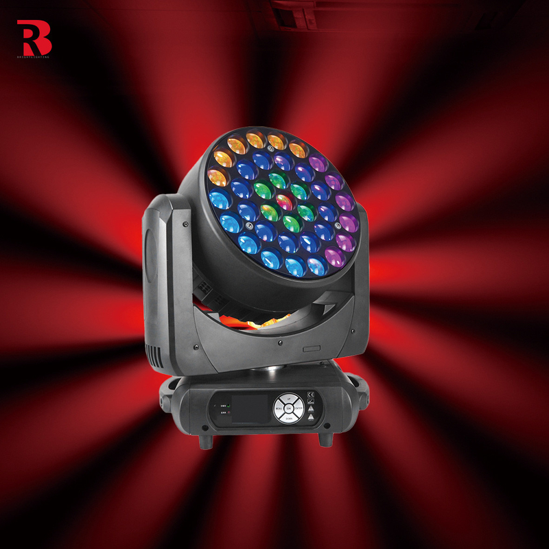 37 * 15W LED RGBW Infinite Mixture LCD LED Moving Head Light Cho Nhà thờ Disco
