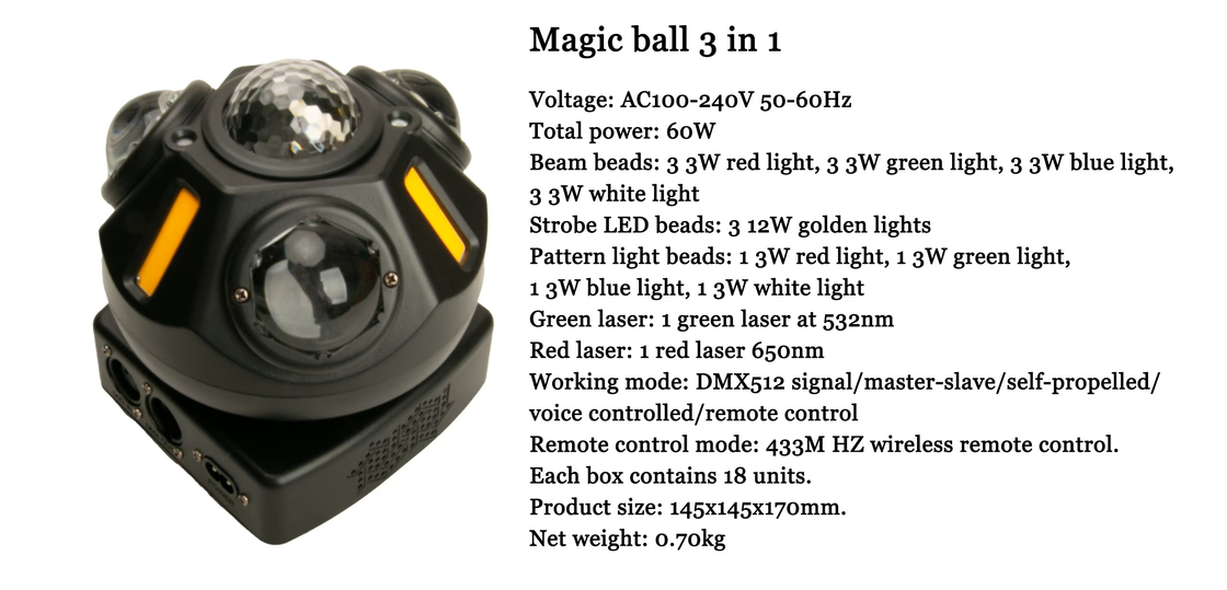 Quả bóng ma thuật 3 trong 1 Beam Strobe mô hình ánh sáng Trung Quốc Nhà sản xuất cho sự kiện